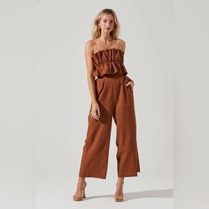 ASTR the label ruffle top jumpsuit